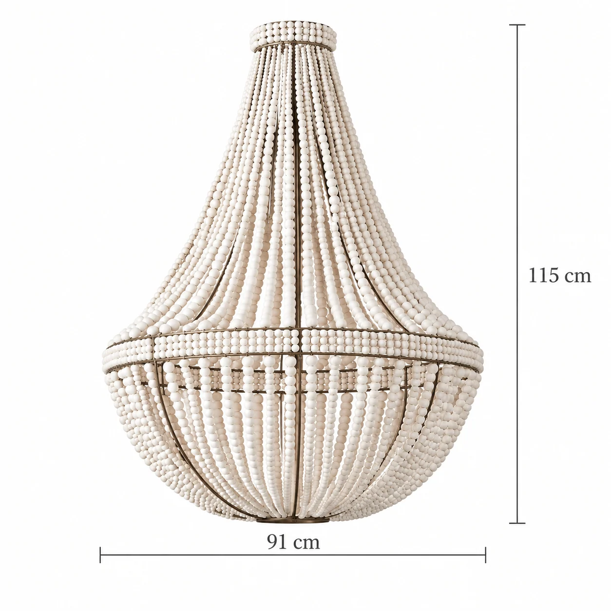 91 cm diameter and 115 cm body height