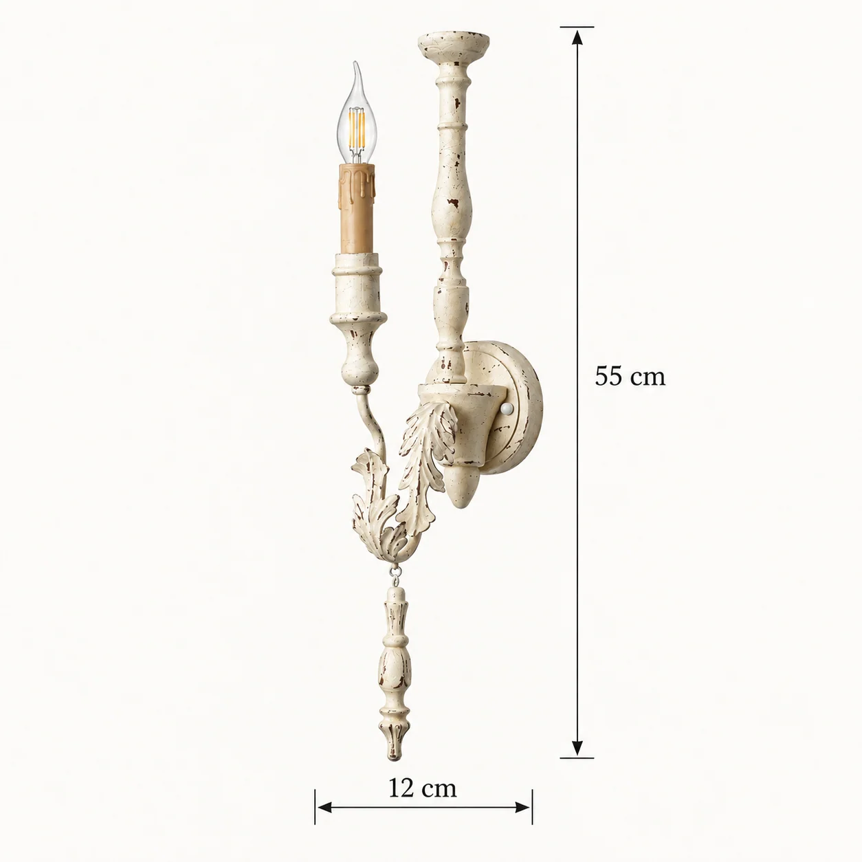 Persian white wall sconce width 12 cm and height 55 cm