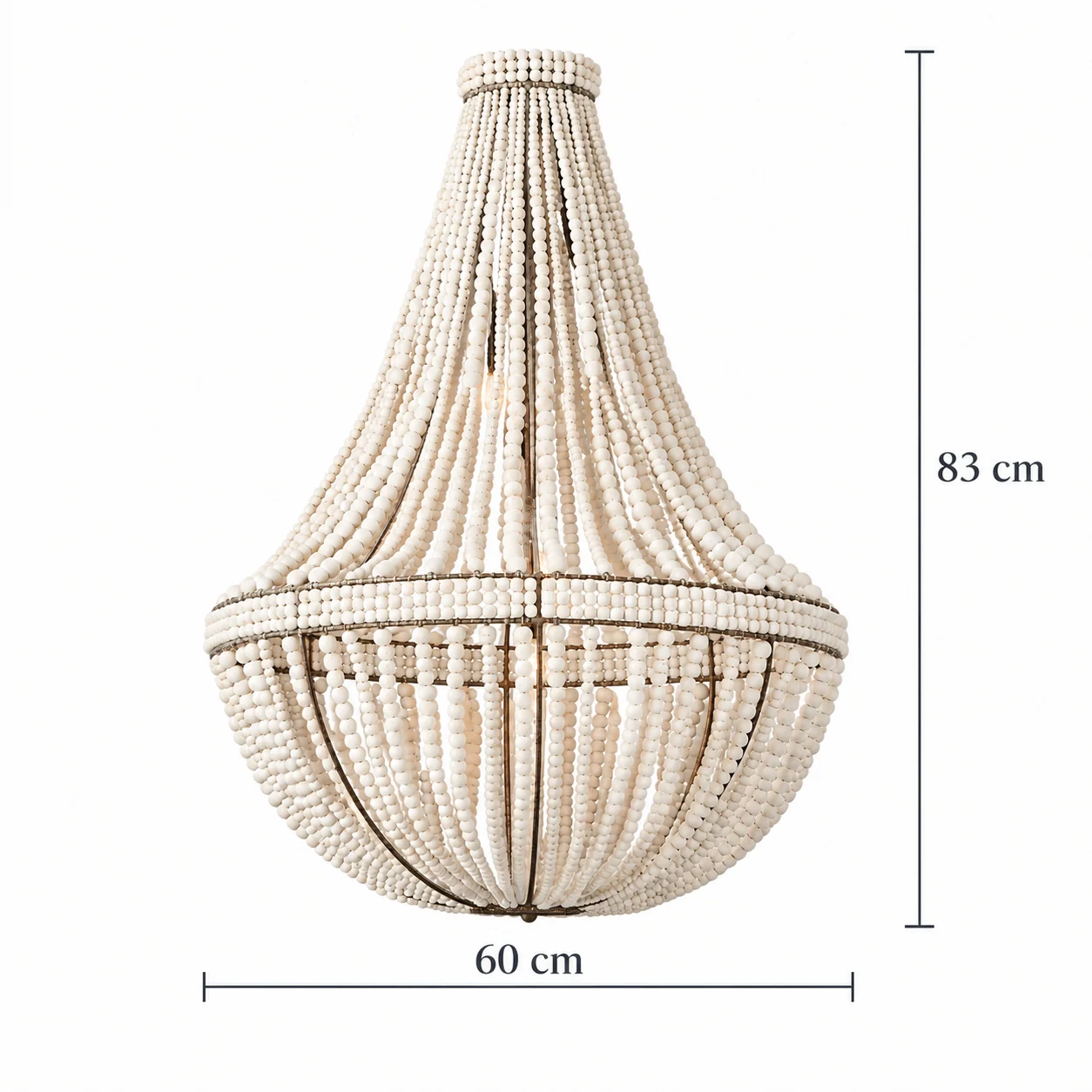60 cm diameter and 83 cm body height
