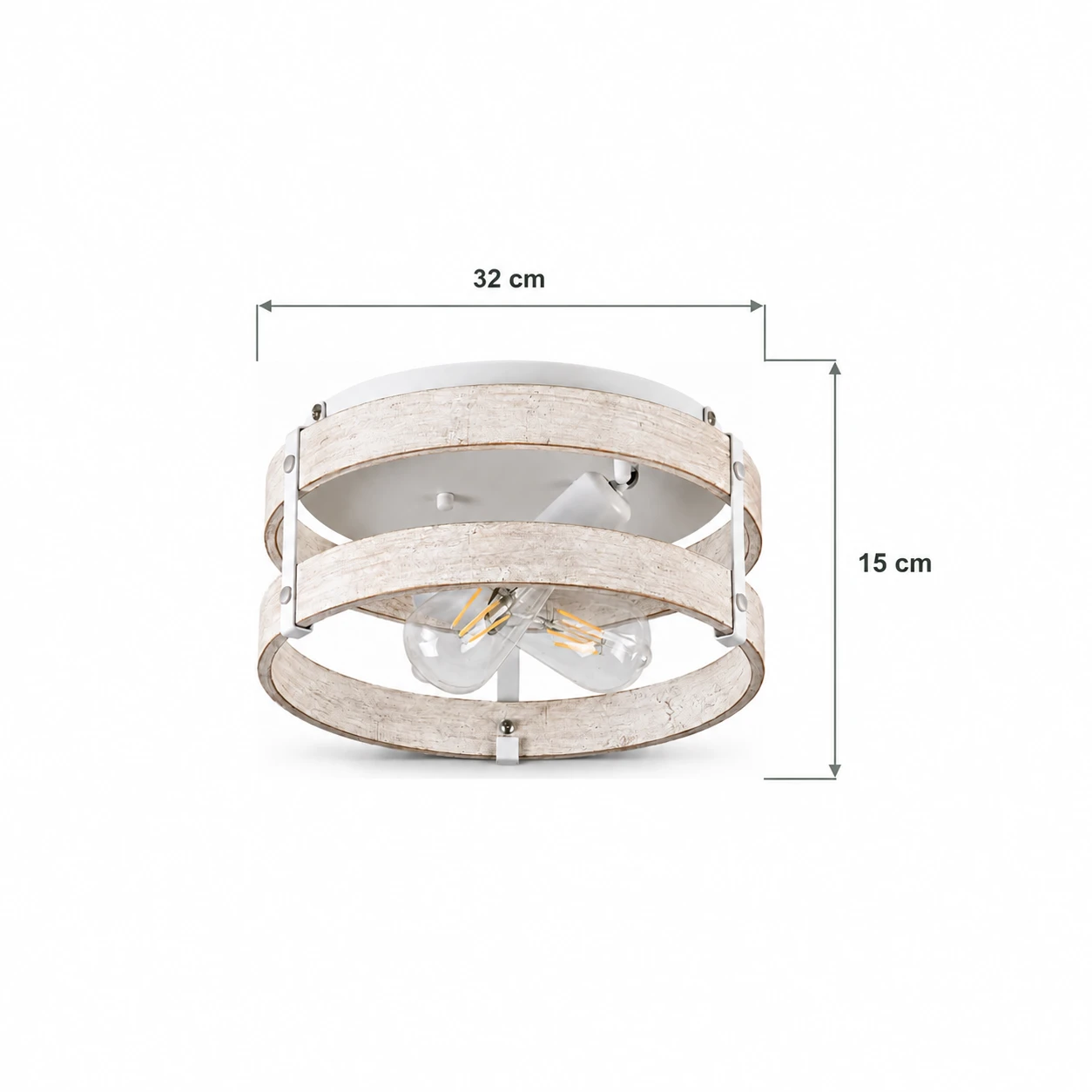 White Wood Round verified dimensions