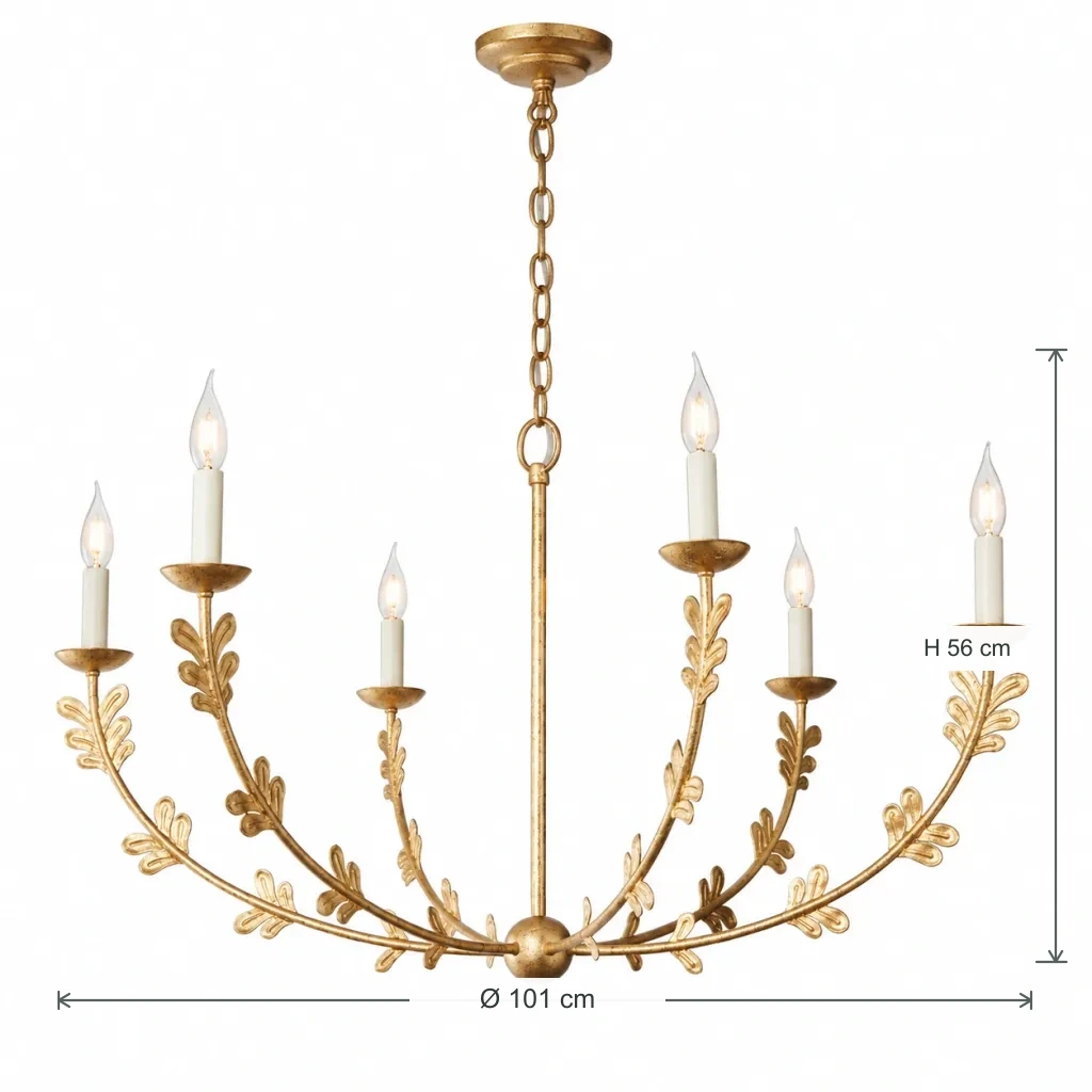 Chandelier body diameter 101 centimetres and body height 56 centimetres