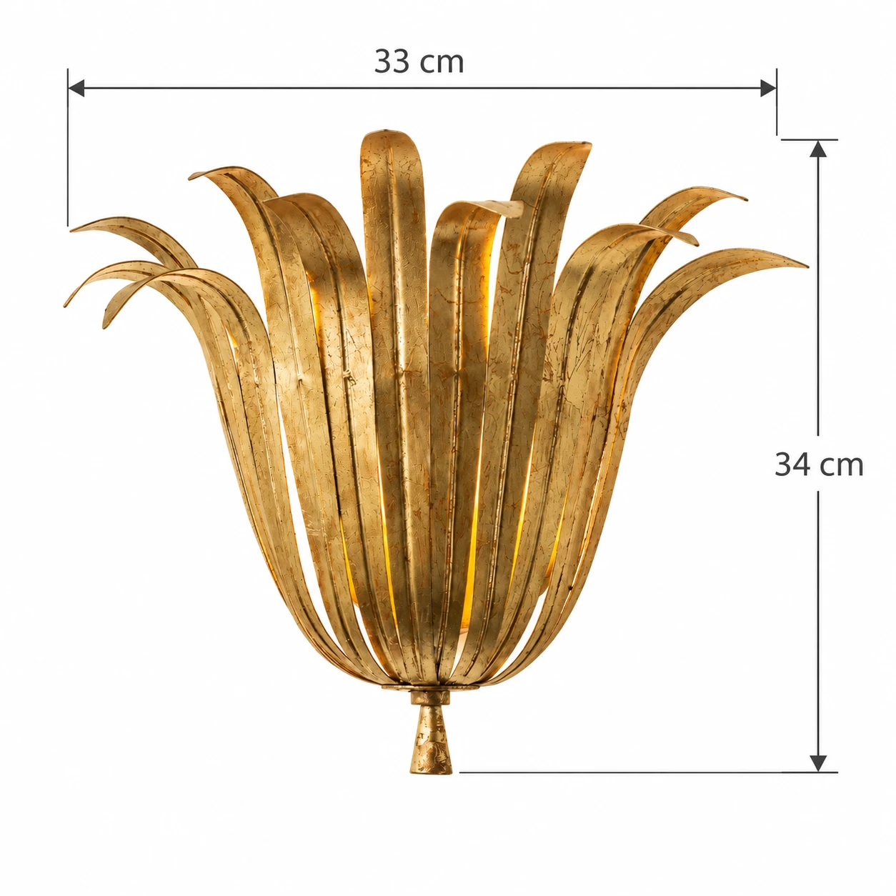 Odette wall sconce dimensions: 33 cm wide and 34 cm high