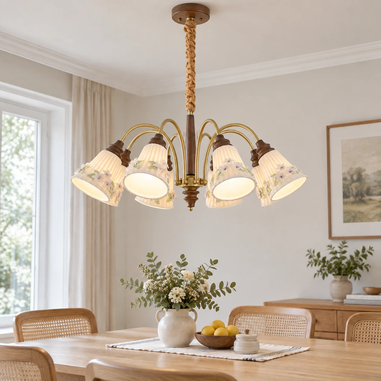 Elise pendant light in a family dining room