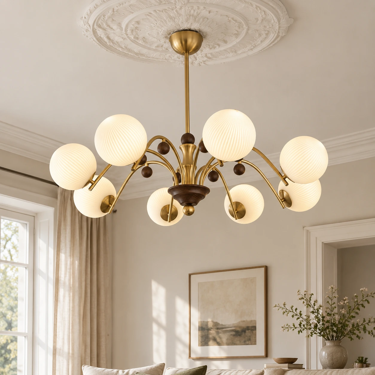 Odette chandelier in a family living room