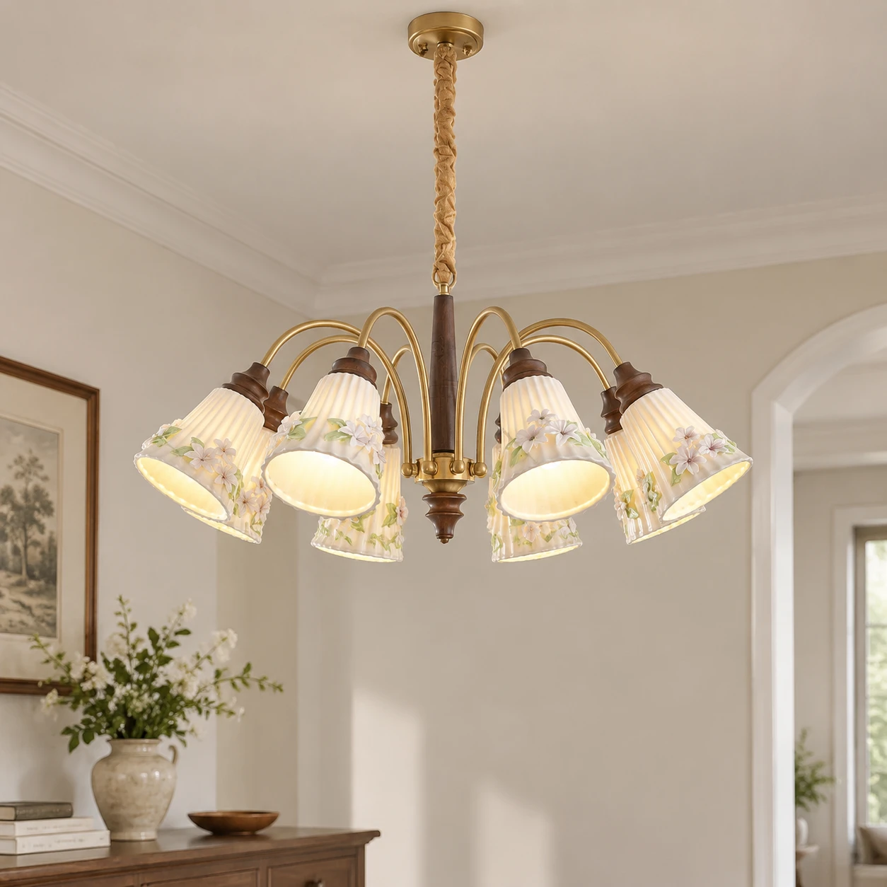 Elise pendant light in a family entry space