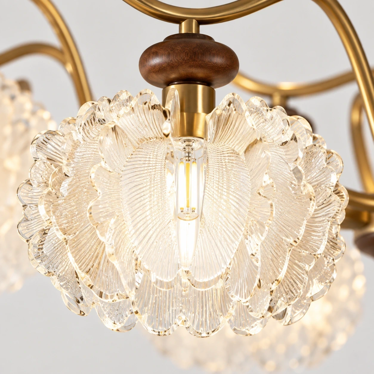 Close view of the petal acrylic shade