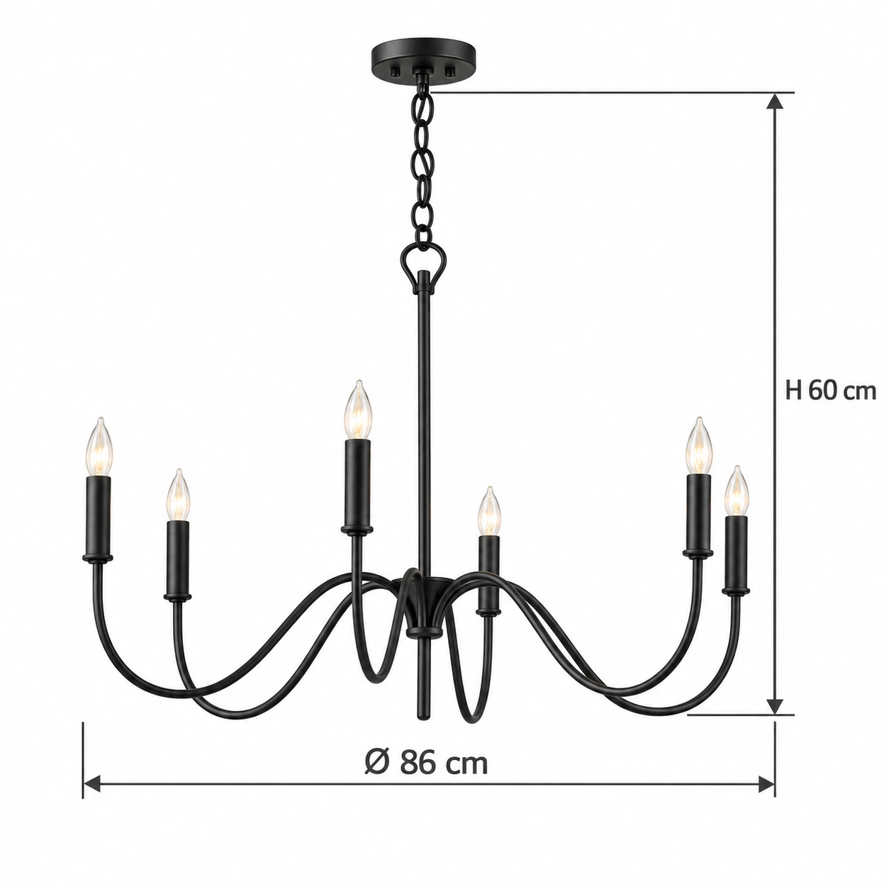 6-Light · Ø 86 cm · H 60 cm