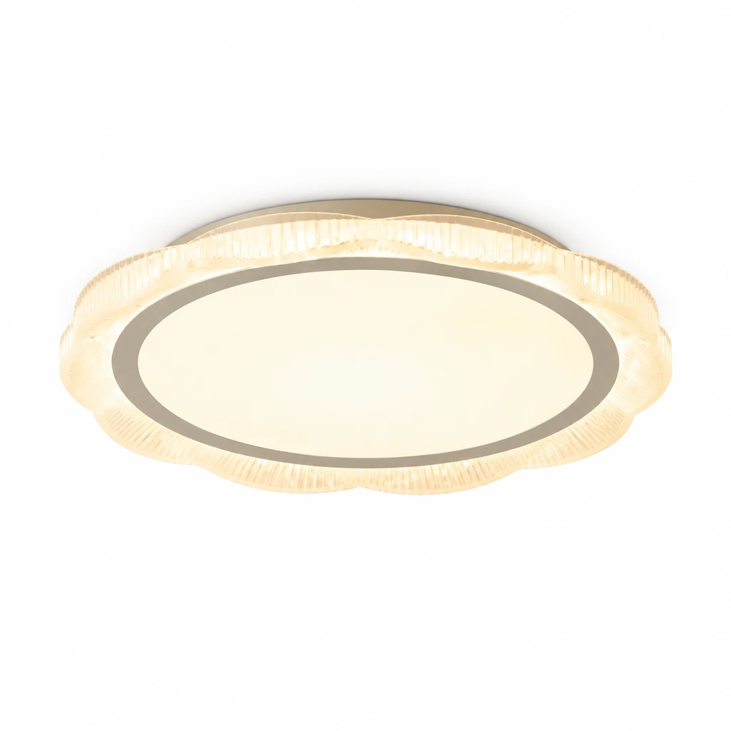 Luca circular halo ceiling light on white