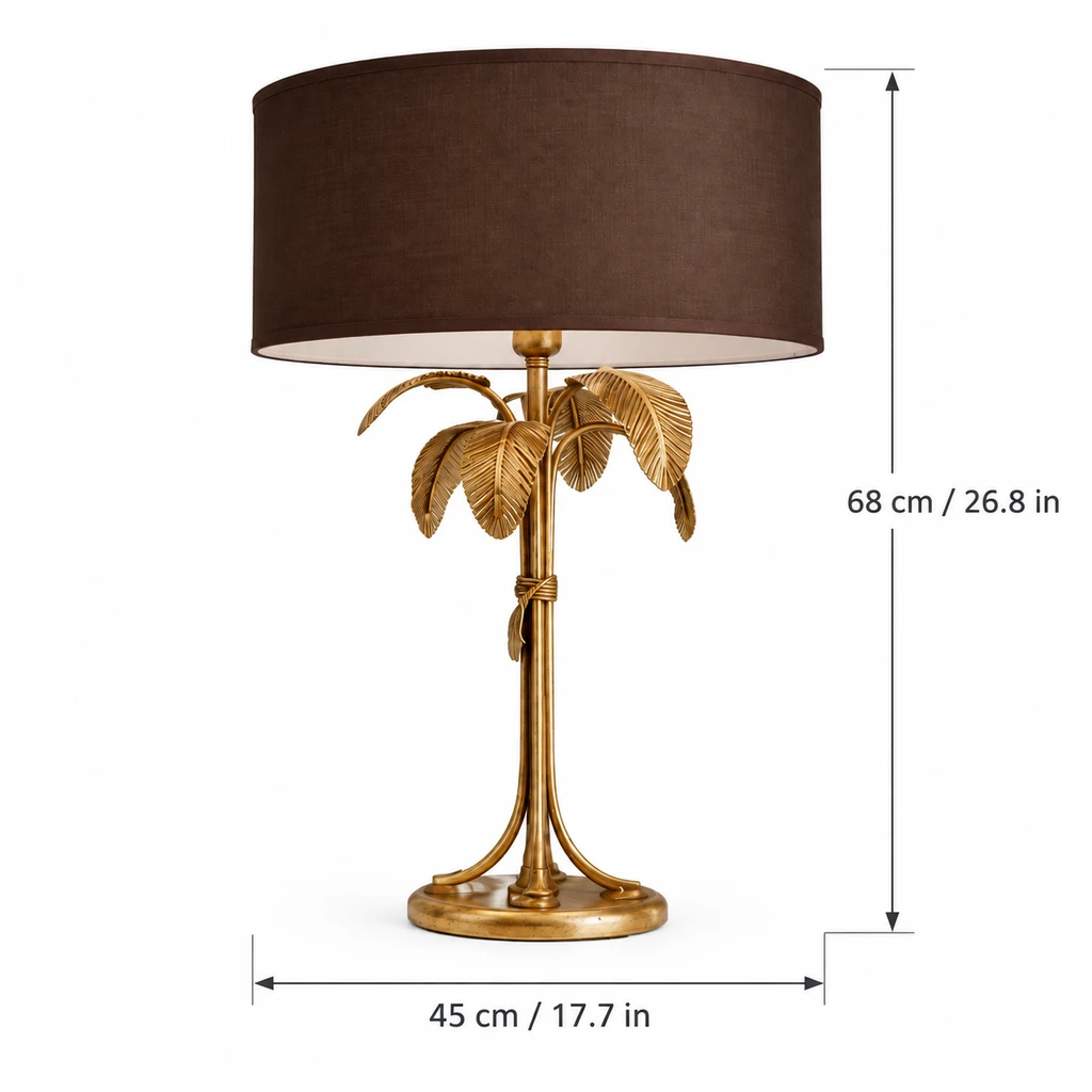 Table lamp dimensions: 45 cm diameter and 68 cm high