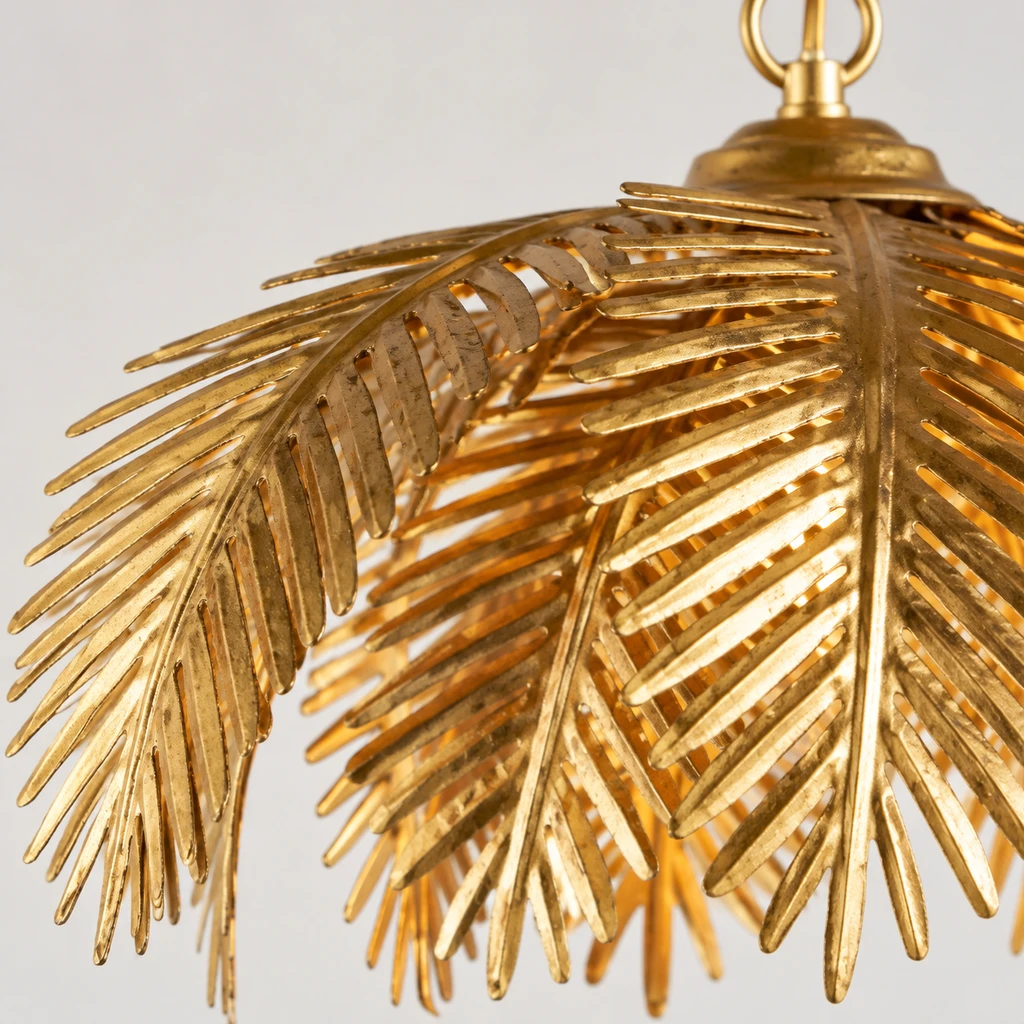 Layered gold iron leaf branches