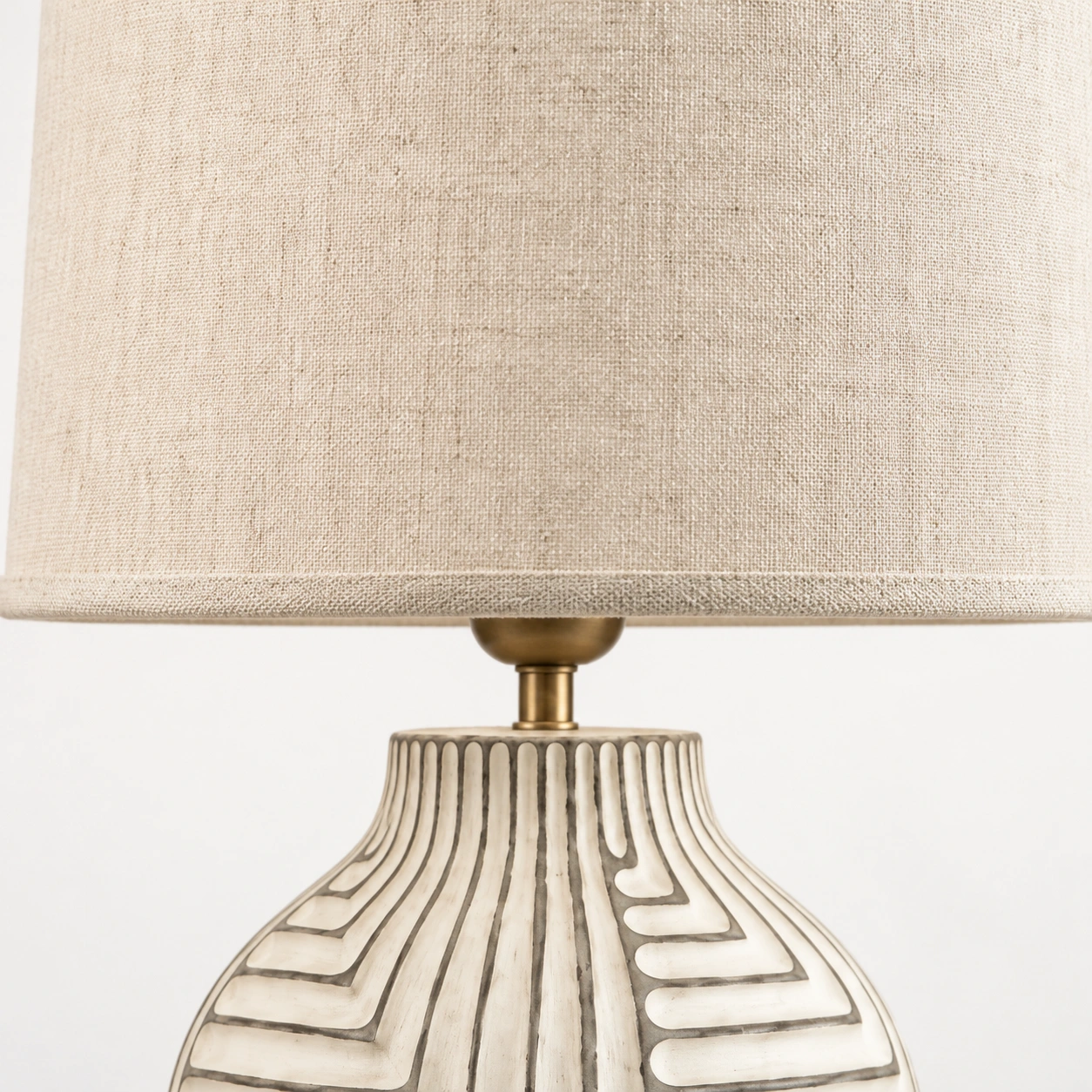 Close view of the woven drum shade