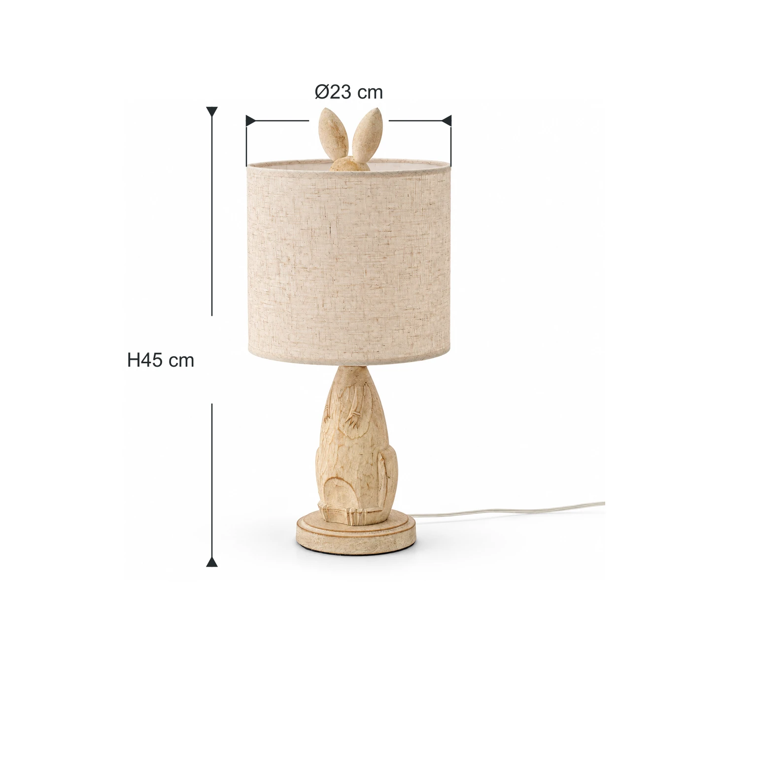 Elsie table lamp dimensions: 23 cm diameter and 45 cm overall height