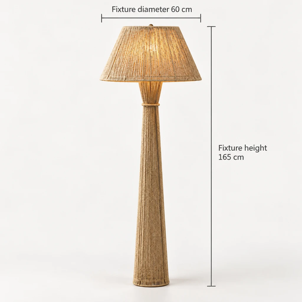 Dahlia floor lamp dimensions: diameter 60 cm and height 165 cm