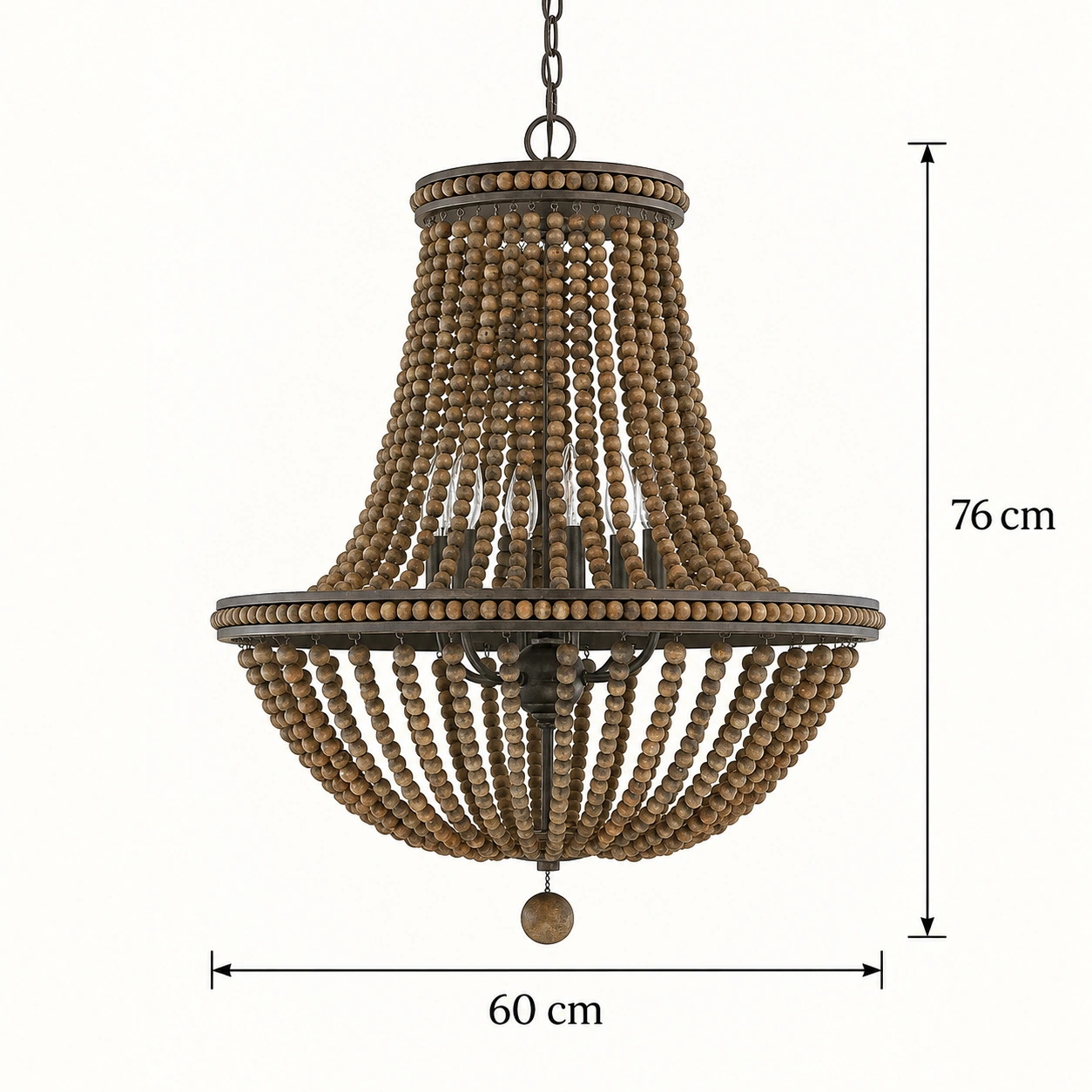 Verified smoked wood large dimensions: 60 cm diameter and 76 cm height