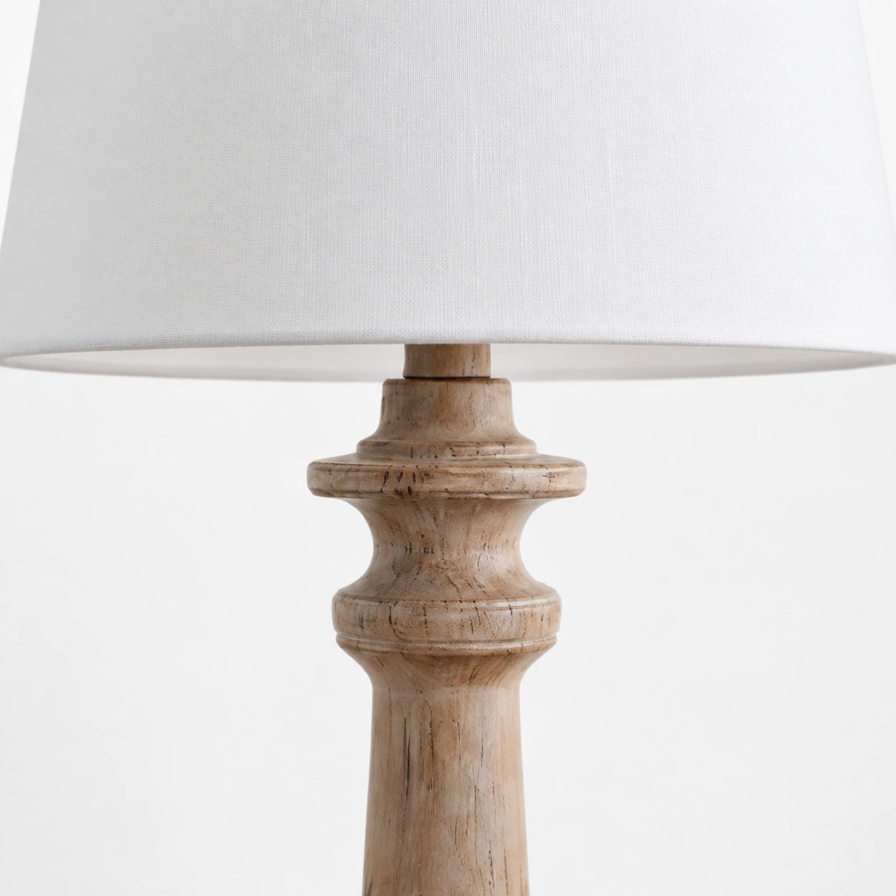 Close view of the shade and turned stem connection