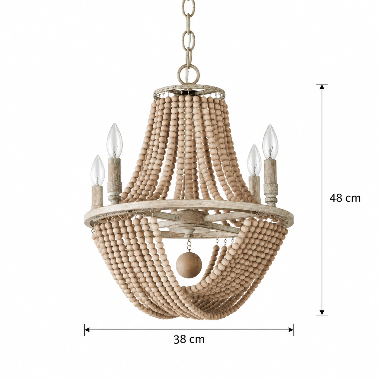 Four-light size diagram, diameter 38 cm and height 48 cm