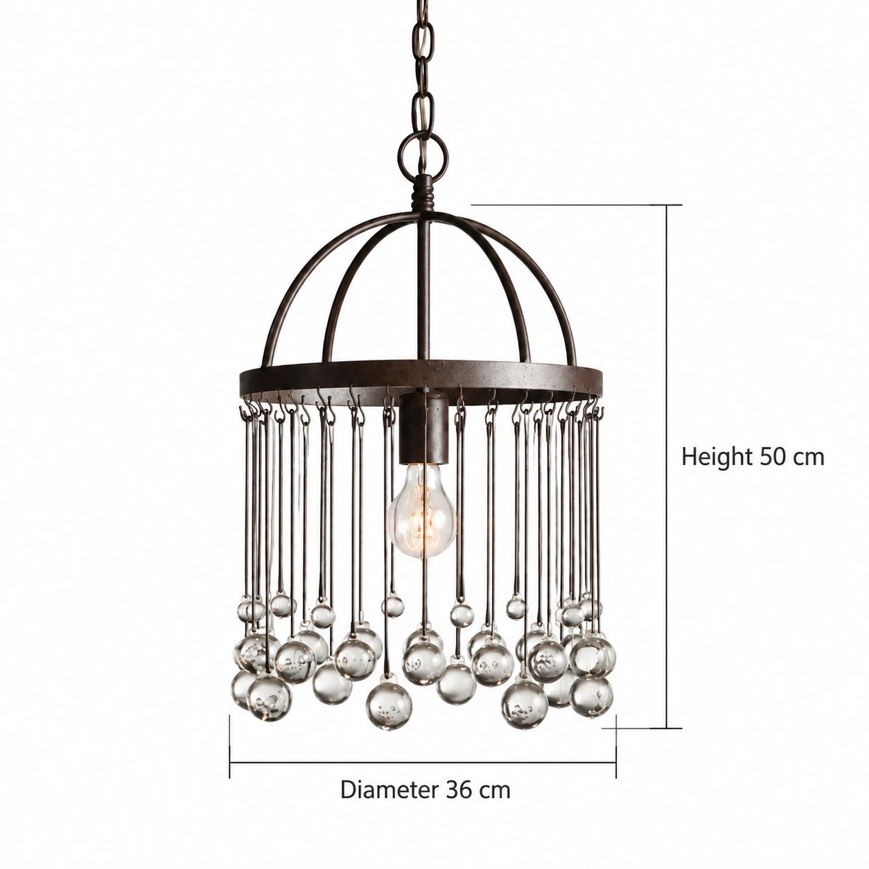 Single-head rust pendant dimensions