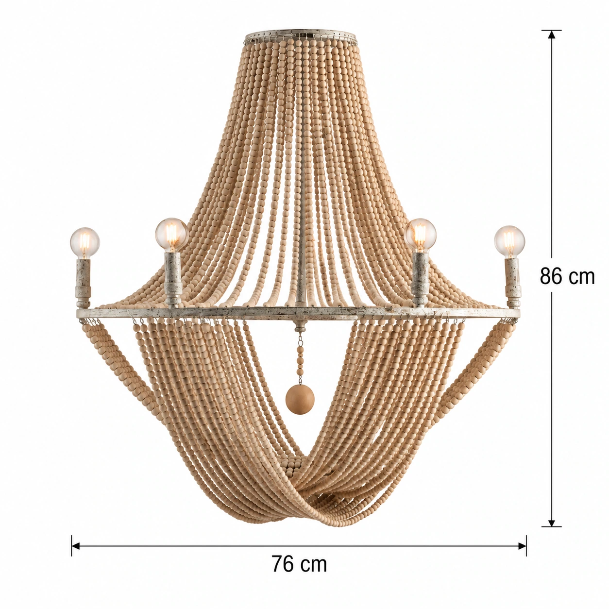 Six-light size diagram, diameter 76 cm and height 86 cm