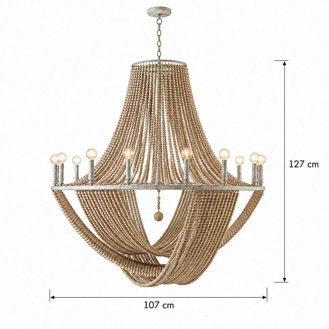 Twelve-light size diagram, diameter 107 cm and height 127 cm