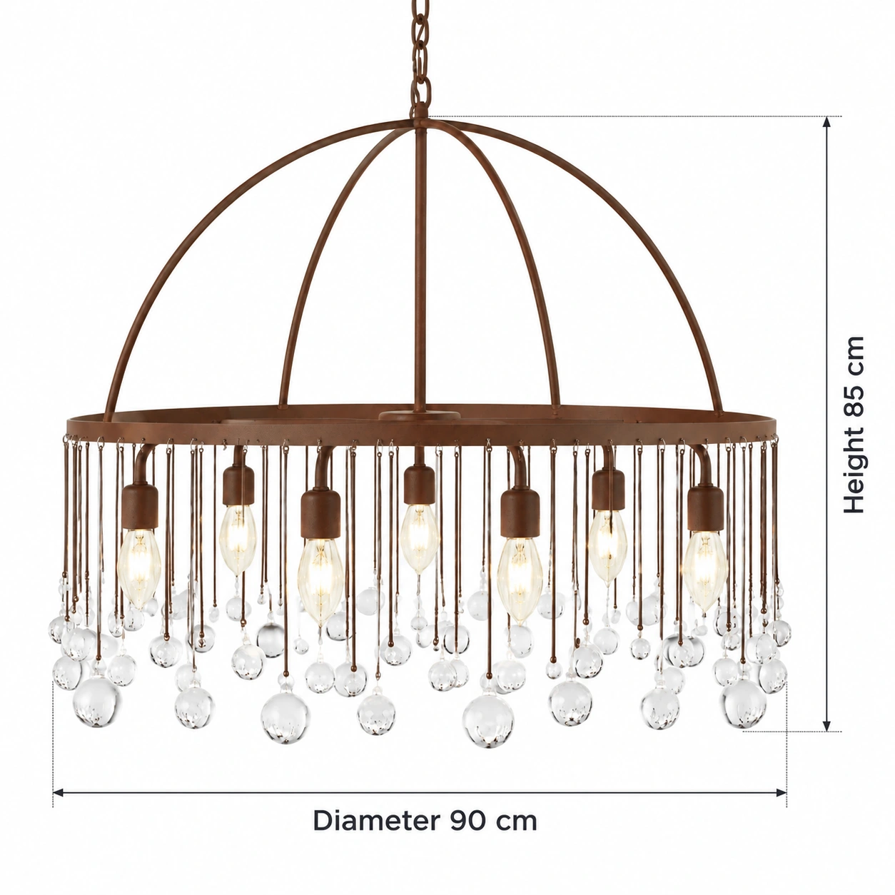 Eight-head round chandelier dimensions