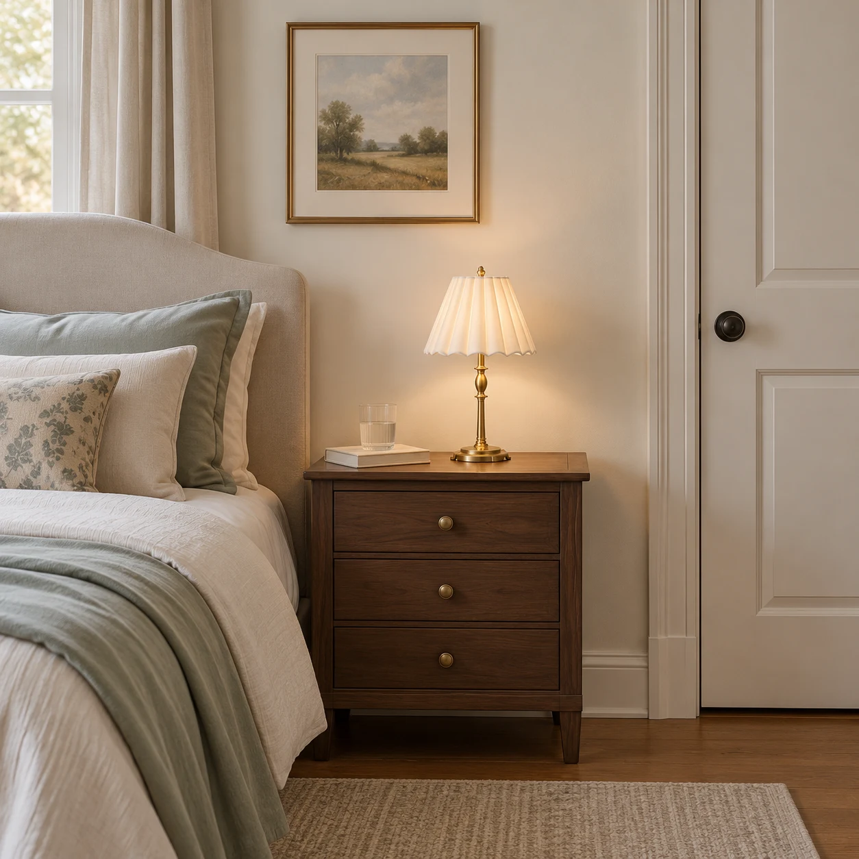Small Vera table lamp on a bedside cabinet