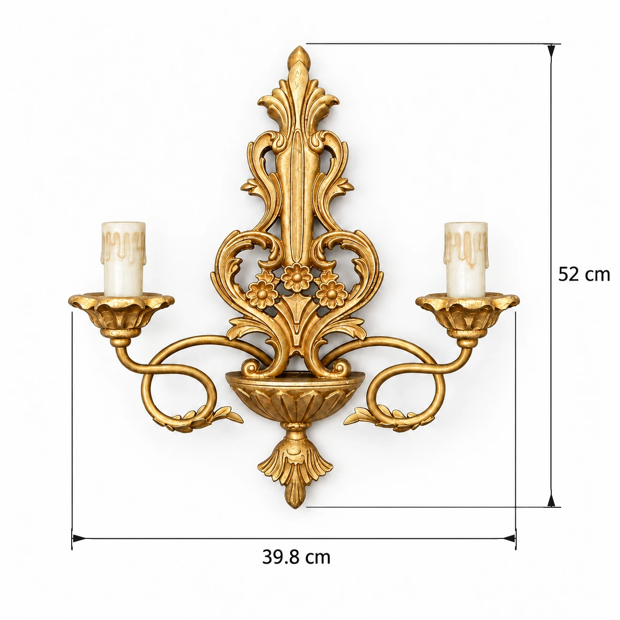 Vintage Gold dimensions: 52 cm high and 39.8 cm seller-listed diameter