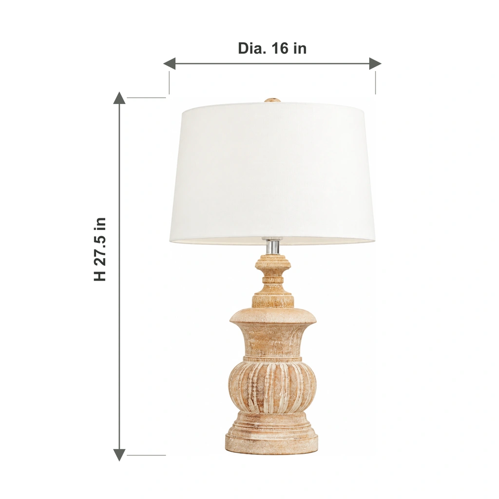 Elodie table lamp dimensions: 27.5 inches high and 16 inches wide