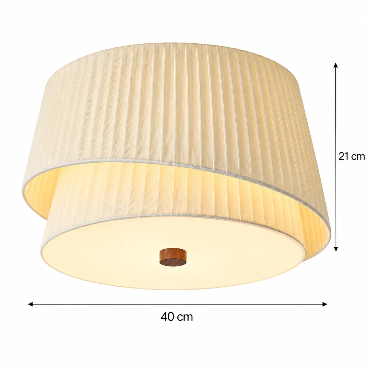 40 cm diameter and 21 cm height dimension lines