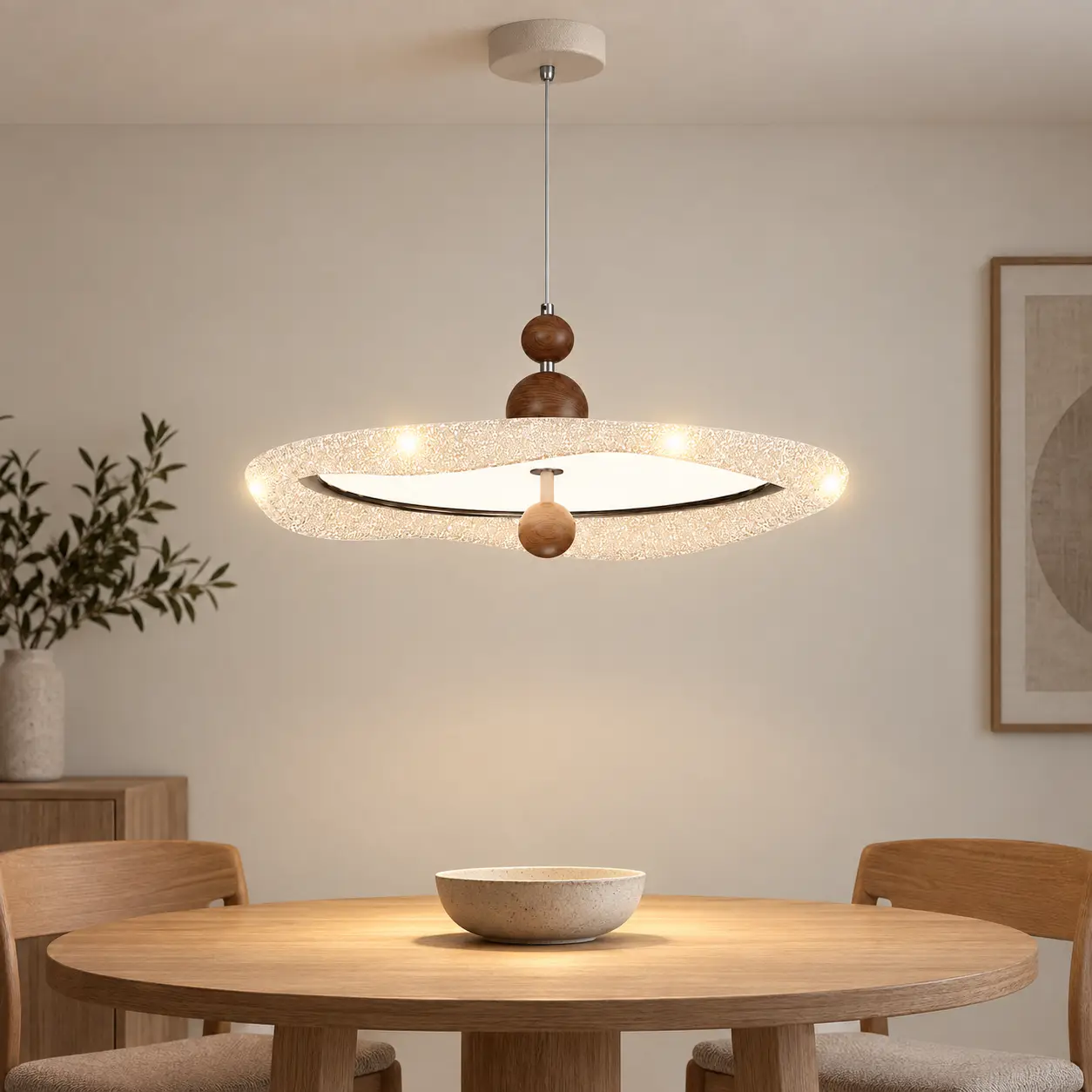 Elara pendant light above a dining table