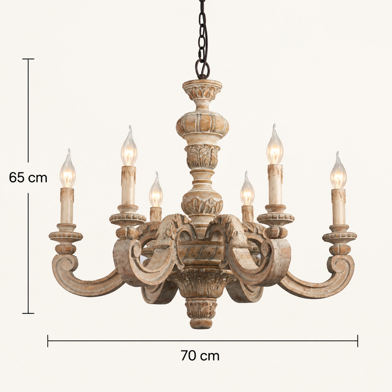 Old Wood dimensions: 70 cm diameter and 65 cm height