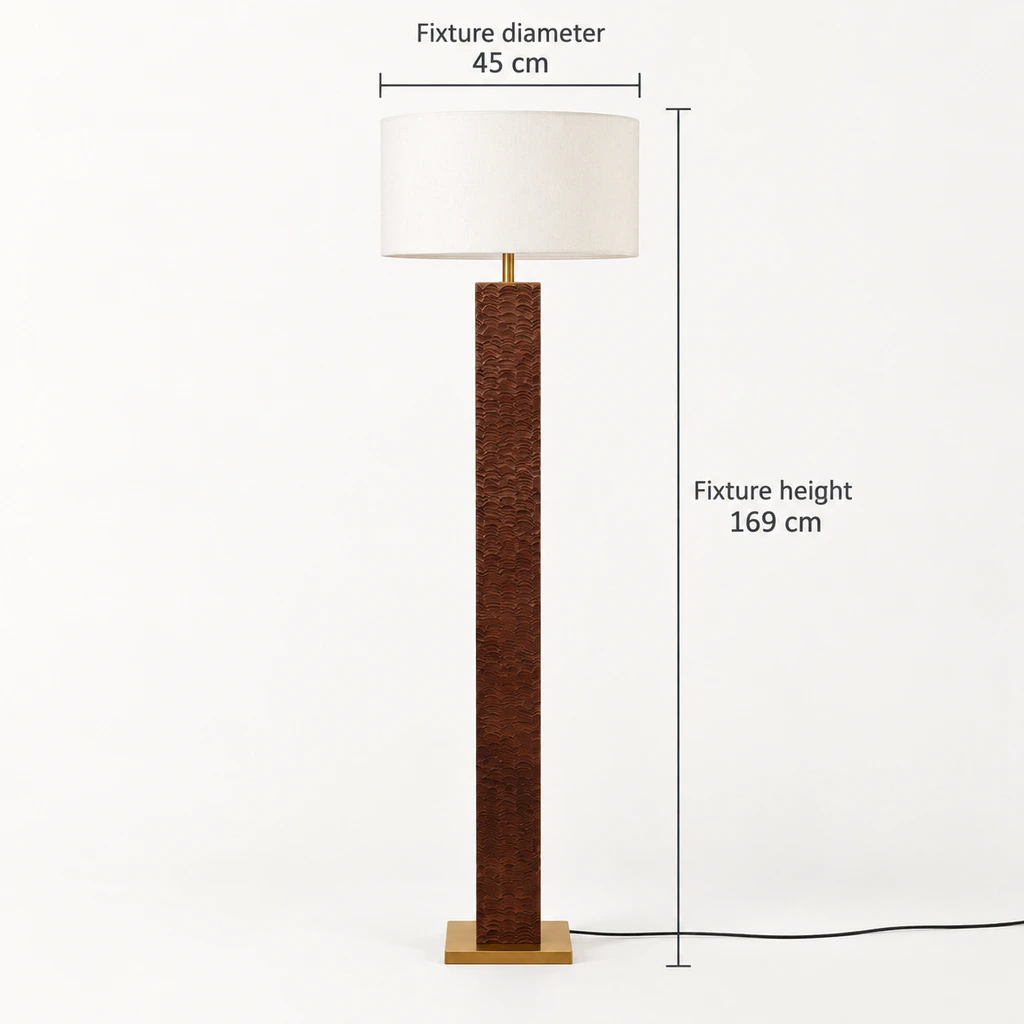 Nora floor lamp dimensions: 45 cm diameter x 169 cm height