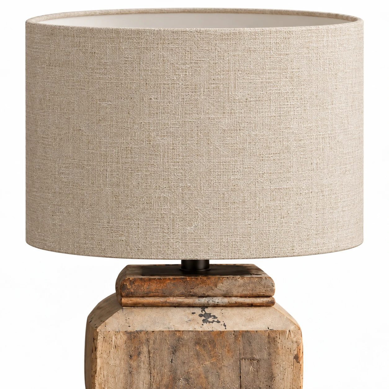 Beige linen drum shade