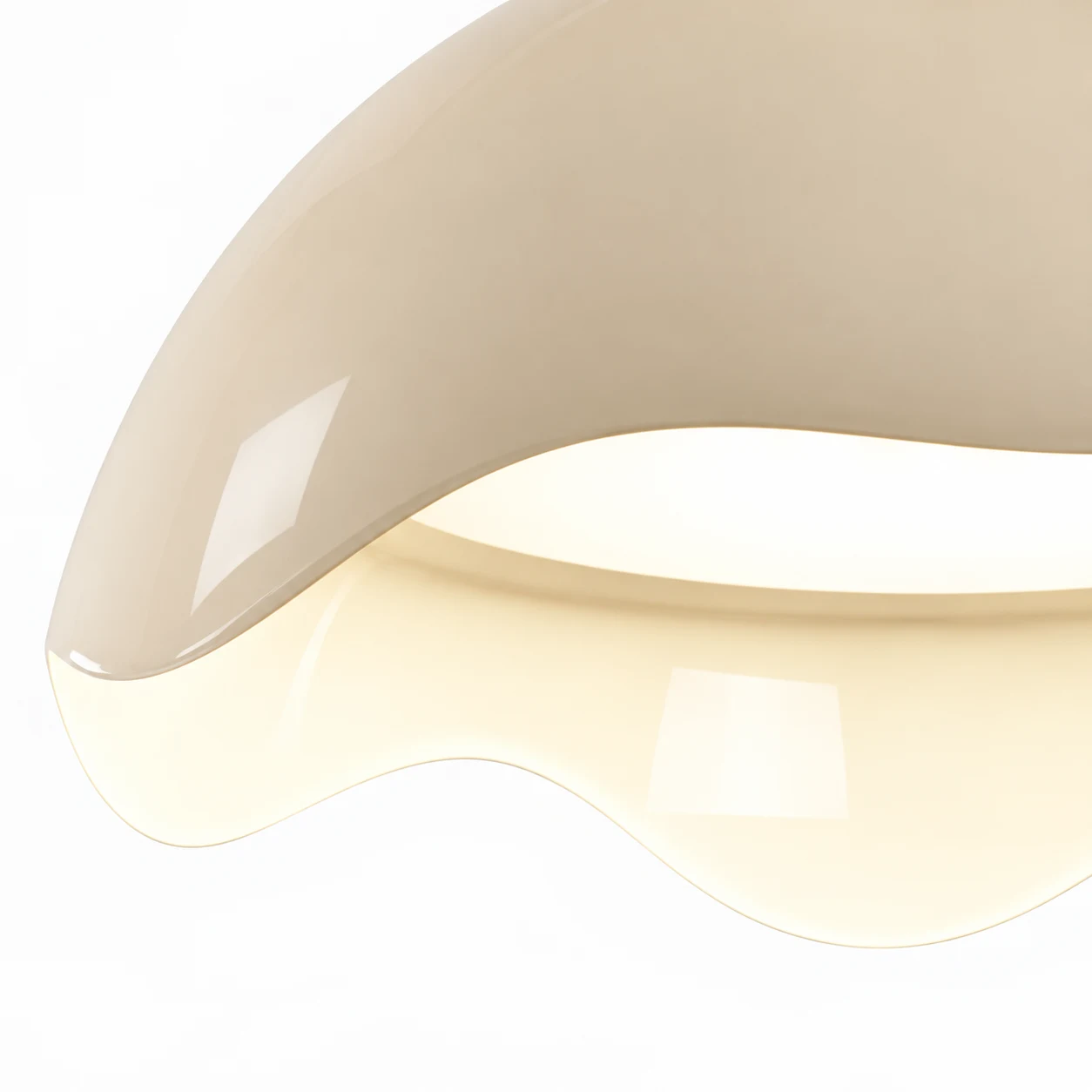 Close detail of the scalloped acrylic shade edge