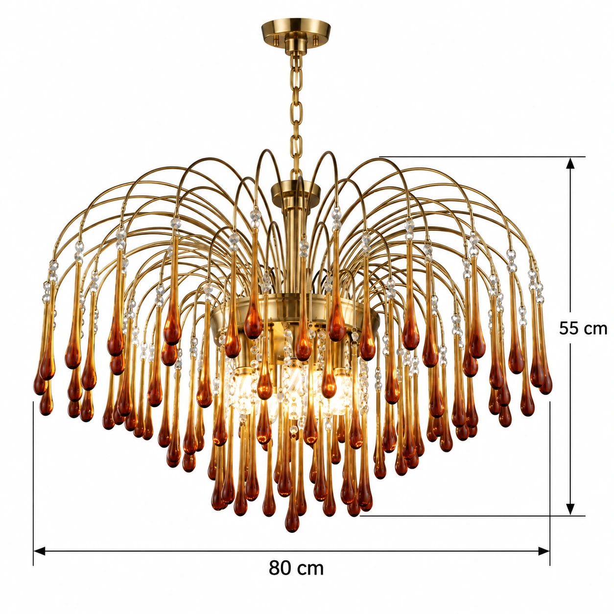 80 centimeter diameter and 55 centimeter body height dimension diagram