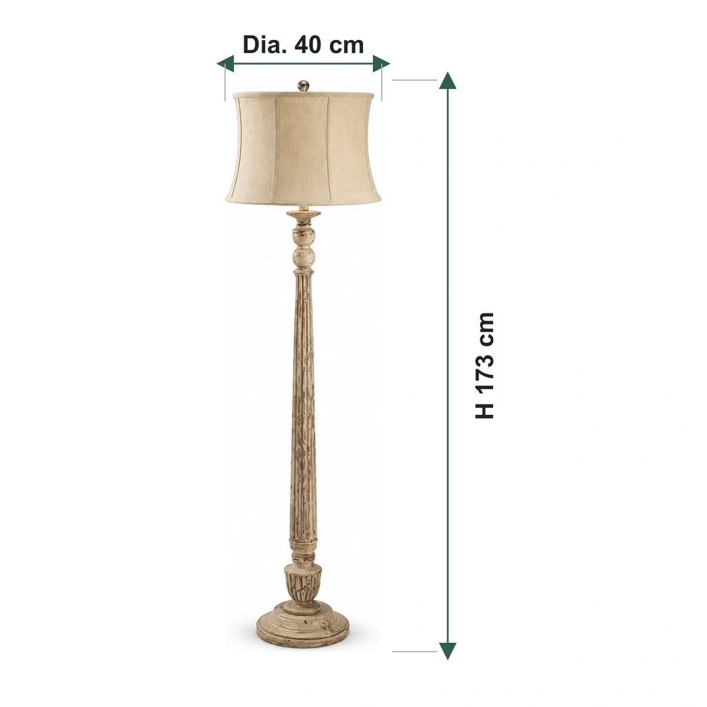 Margot floor lamp dimensions: 40 cm shade diameter and 173 cm overall height