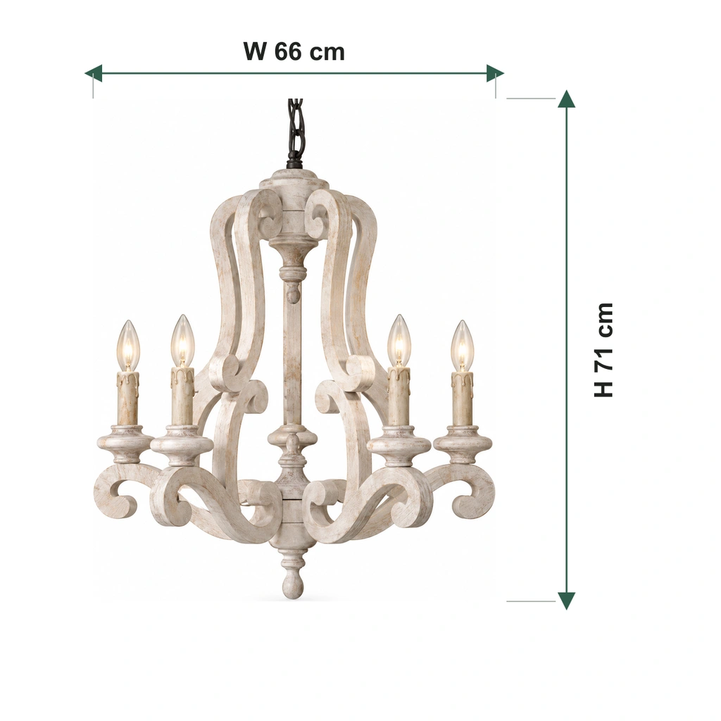 Beatrice chandelier dimensions: 66 cm wide and 71 cm high