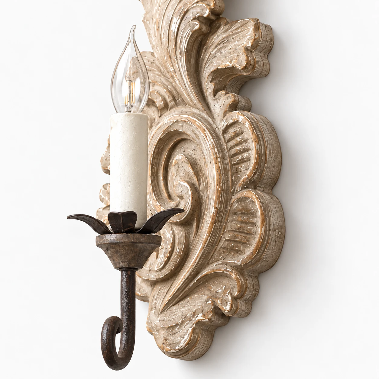 Carved wood backplate