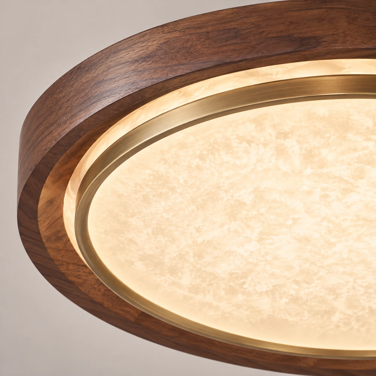 Walnut ring and diffuser detail