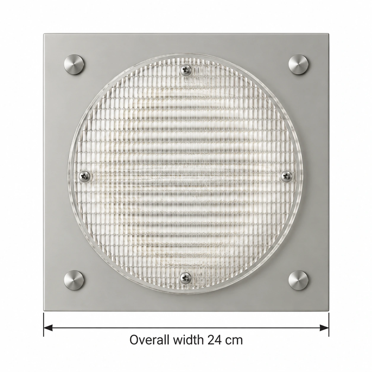 Overall width 24 cm across the square wall plate