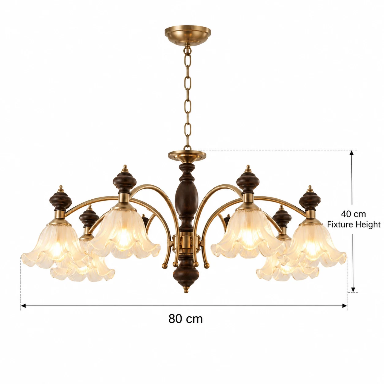 Six-head: 80 cm diameter and 40 cm fixture height