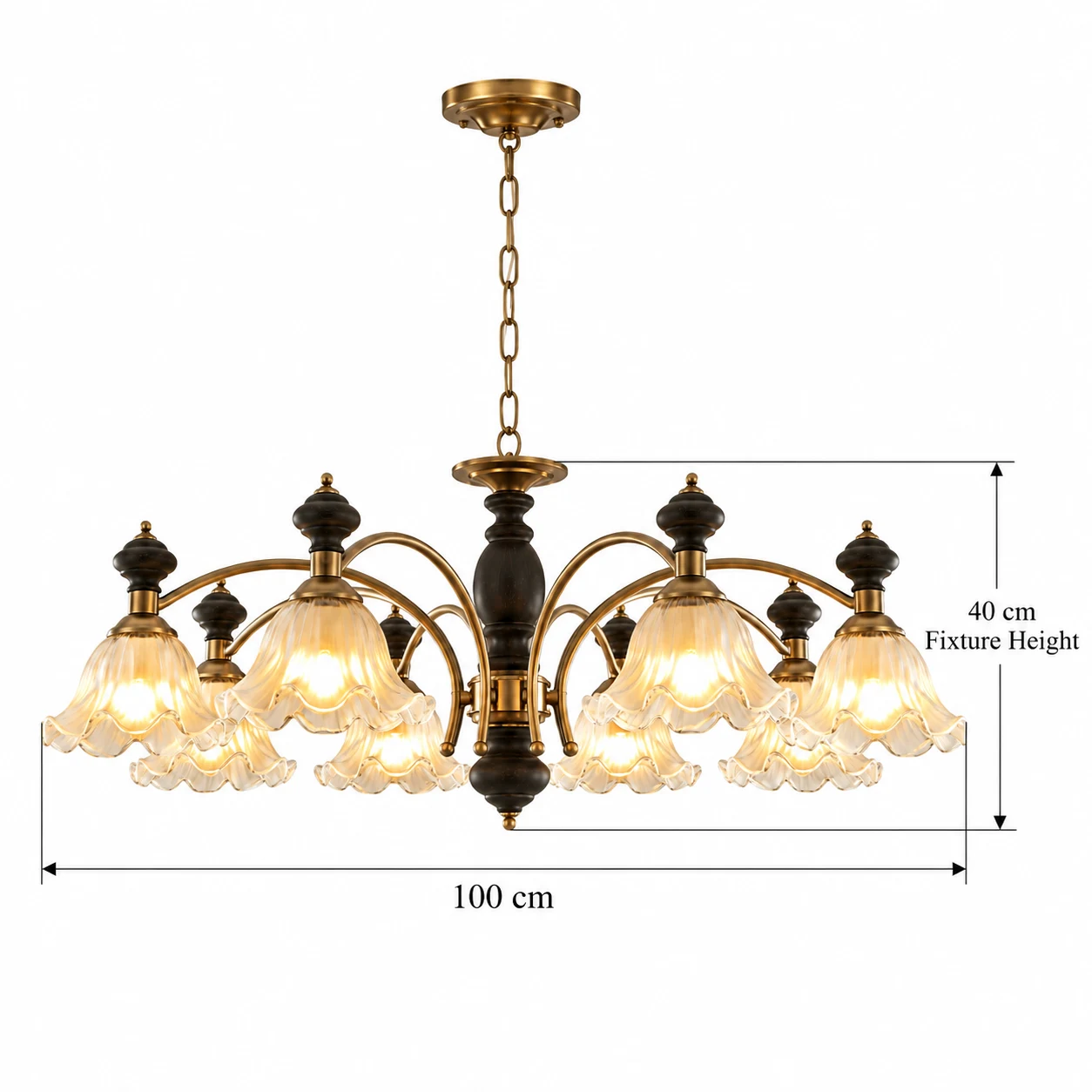 Eight-head: 100 cm diameter and 40 cm fixture height