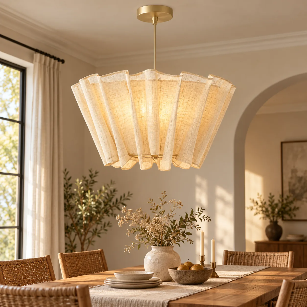 Pendant above a dining table