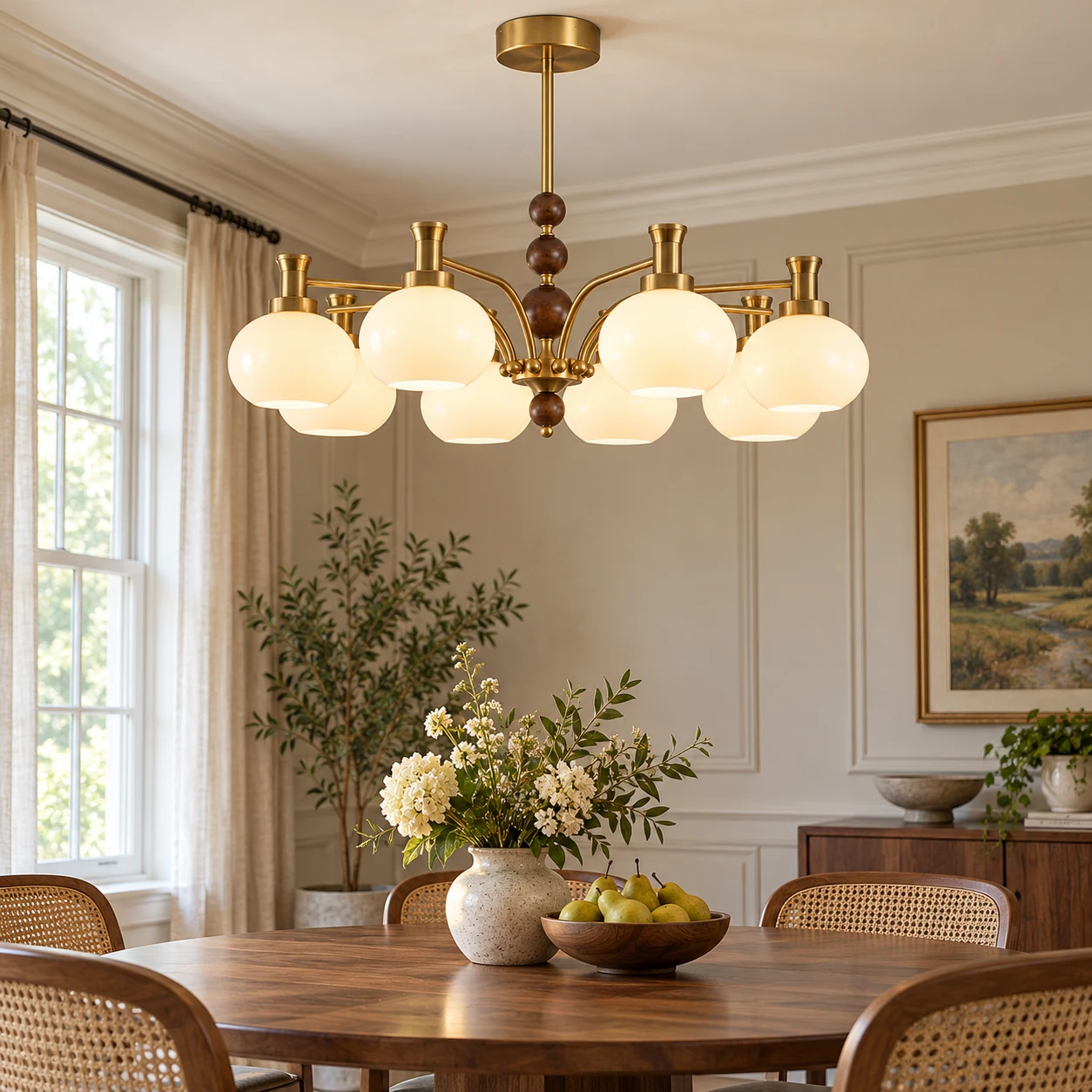 Maeve chandelier over a dining table
