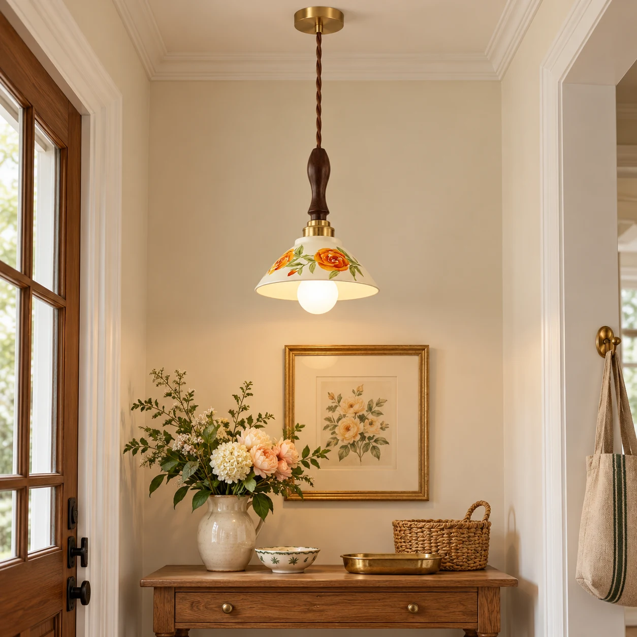 Elise pendant in a home entry alcove