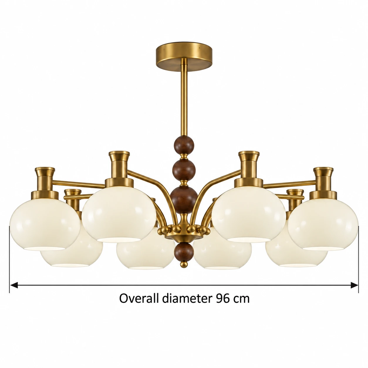 Overall diameter 96 cm for the 8-light configuration
