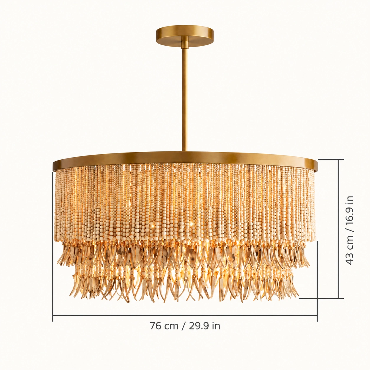 Liora chandelier dimensions: 76 cm diameter and 43 cm body height