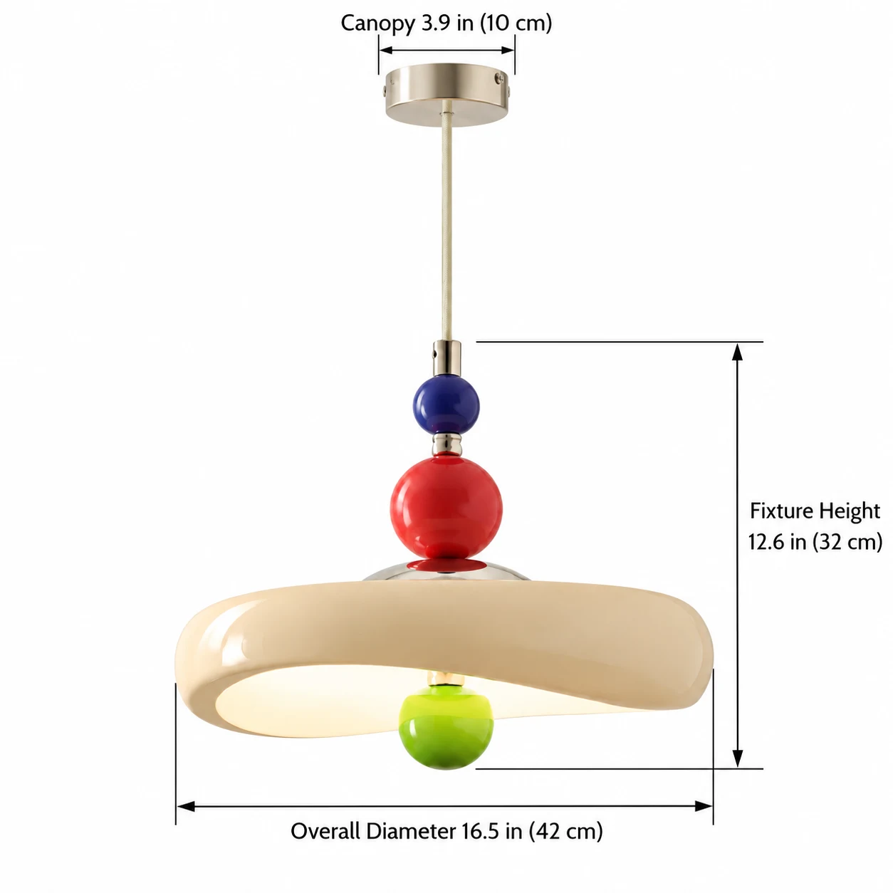 Dimension diagram 42 cm diameter