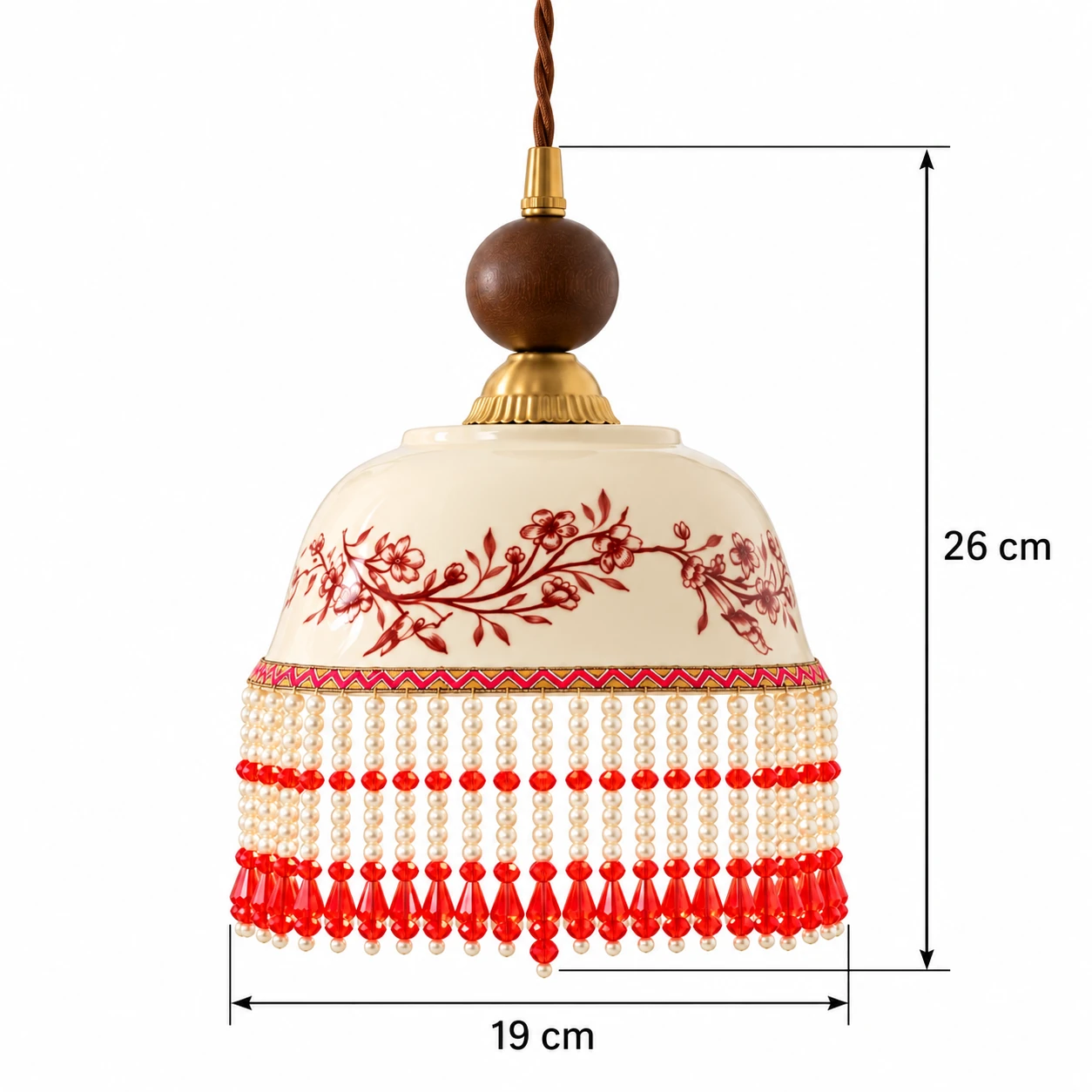 Pendant light dimensions diameter 19 cm and height 26 cm