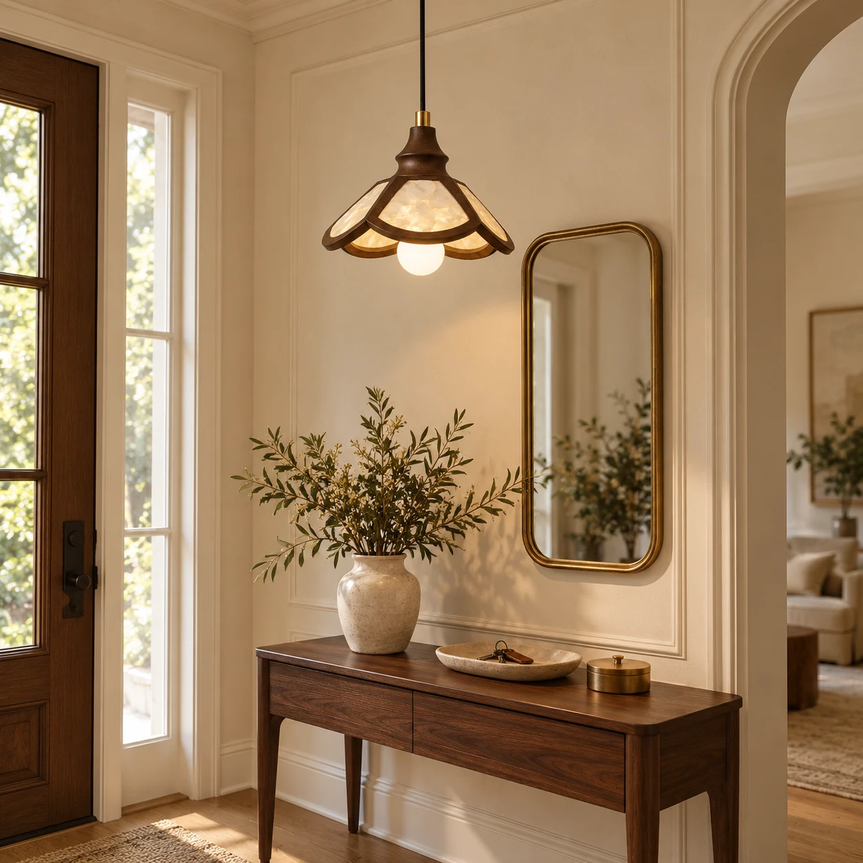 Pendant above an entry console