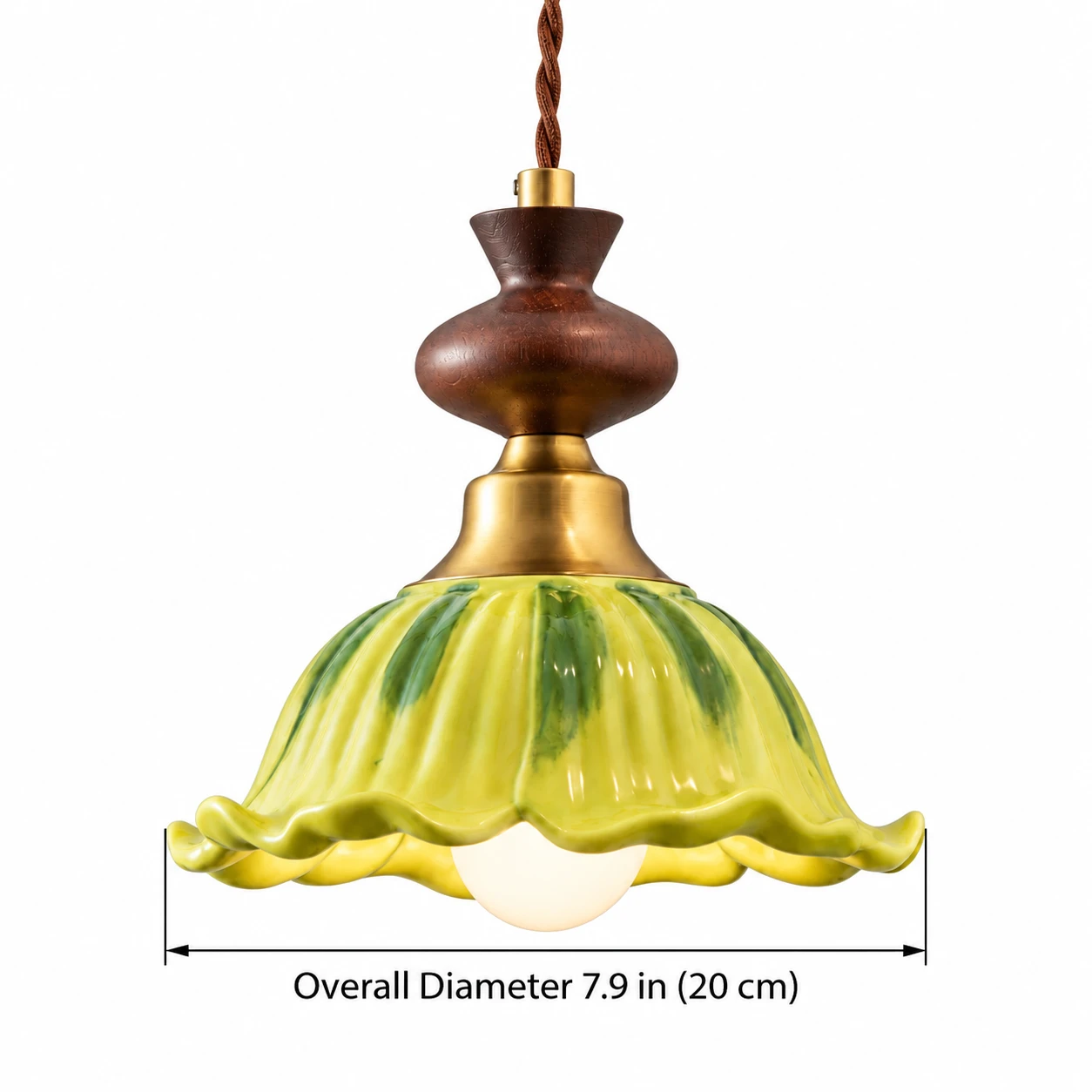 Overall diameter 7.9 in (20 cm) dimension diagram